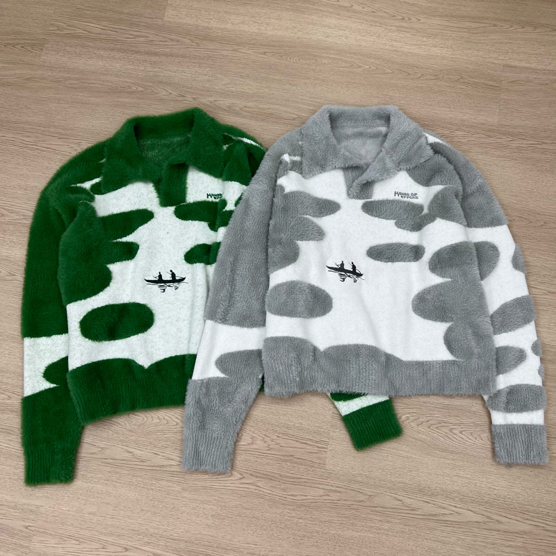Embroidery House - Pull en maille tendance streetwear House