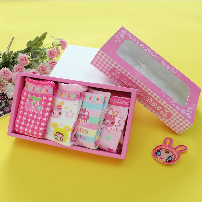 Embroidery On Socks - Dessin animé japonais mignon doux amour