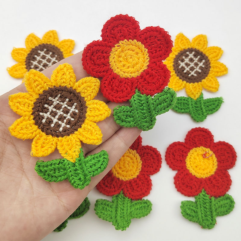 Embroidery On Socks - Lot de 10 patchs brodés tournesol