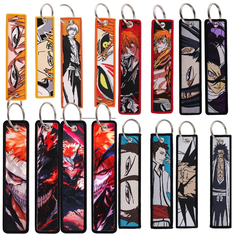 Embroidery Ring - Porte-clés brodé de l'anime BLEACH, accessoire