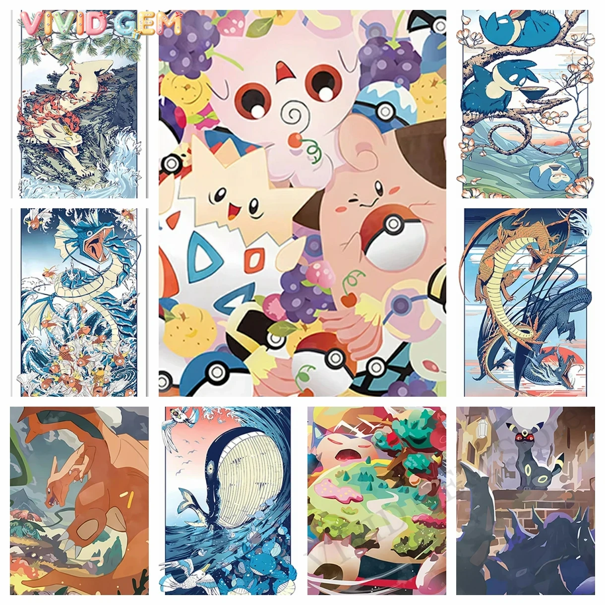 Embroidery Garden - VIVID GEM Pokémon Pikachu Anime Mosaic