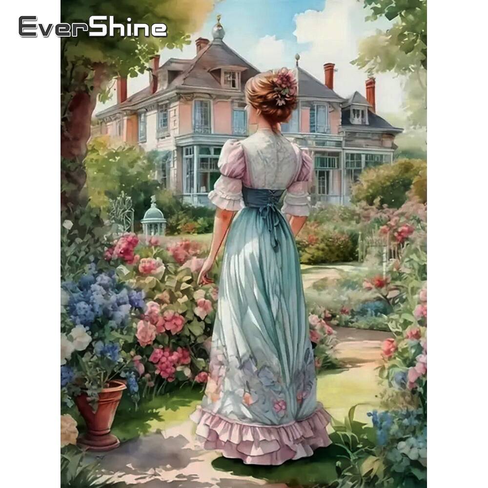 Embroidery Garden - Closhine-Peinture Diamant en Forme de Cœur