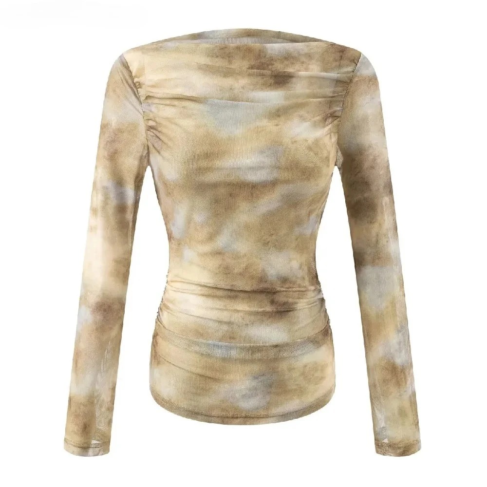 Embroidery Print - T-shirt sexy 2025 à imprimé tie-dye