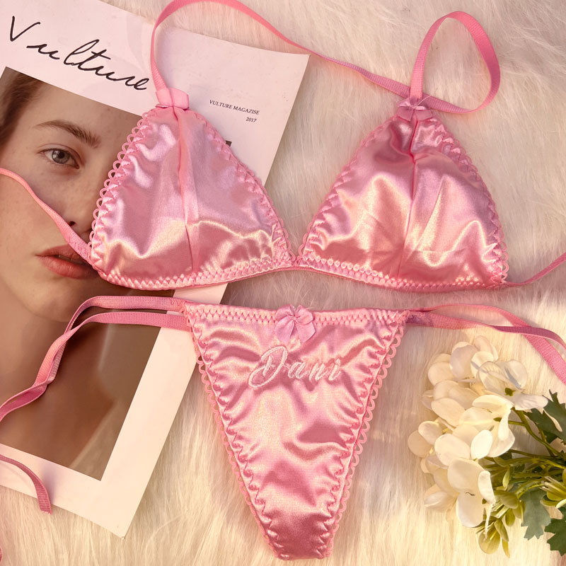 Embroidery Underwear - Ensemble de lingerie sexy 2 pièces