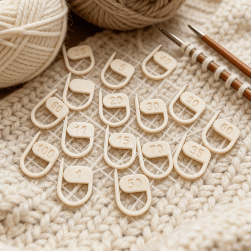 Stitch Marker Ring - 16 marqueurs numériques pour tricot, marqueurs