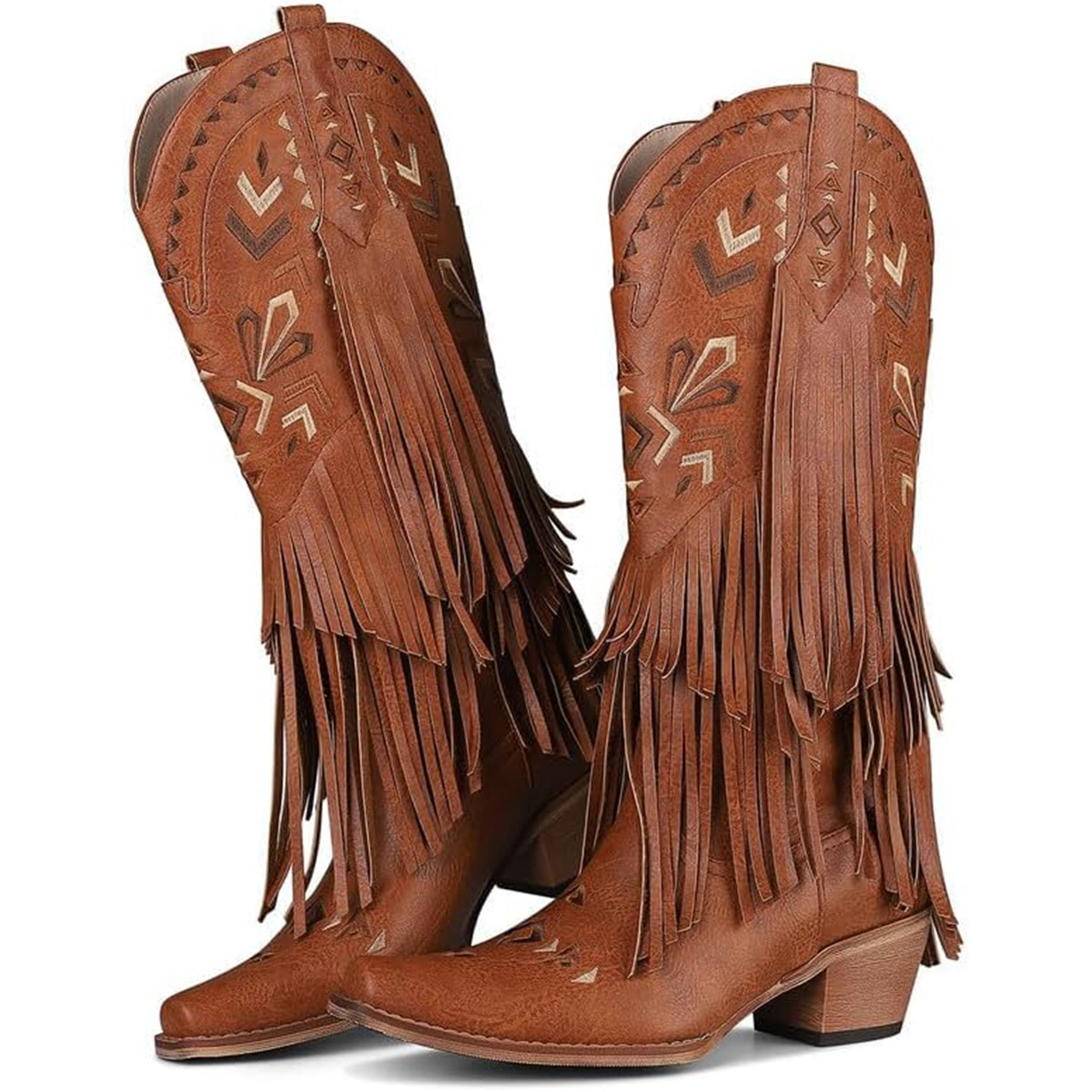 Embroidery Designer - Bottes mi-mollet pour femmes, style western