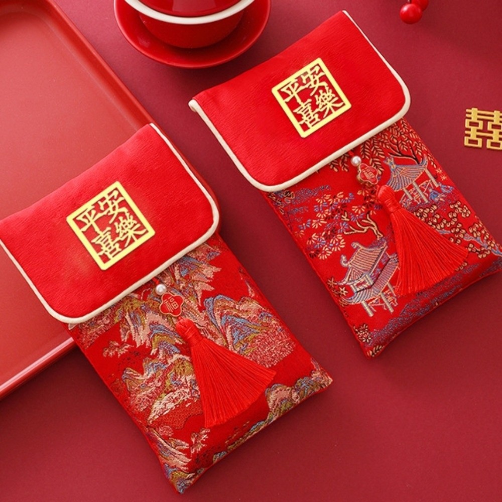 Embroidery House - Enveloppes rouges brodées exquises avec des