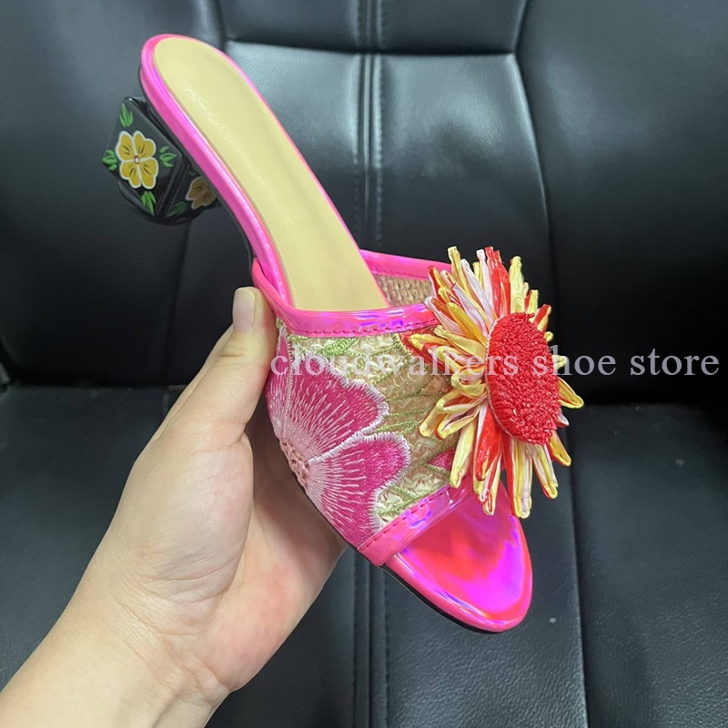 Mule d'été à bout ouvert avec  - Embroidery Design avis et prix