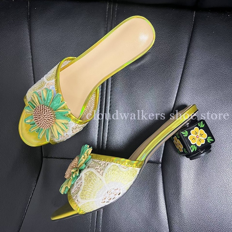 Mule d'été à bout ouvert avec  - Embroidery Design avis et prix