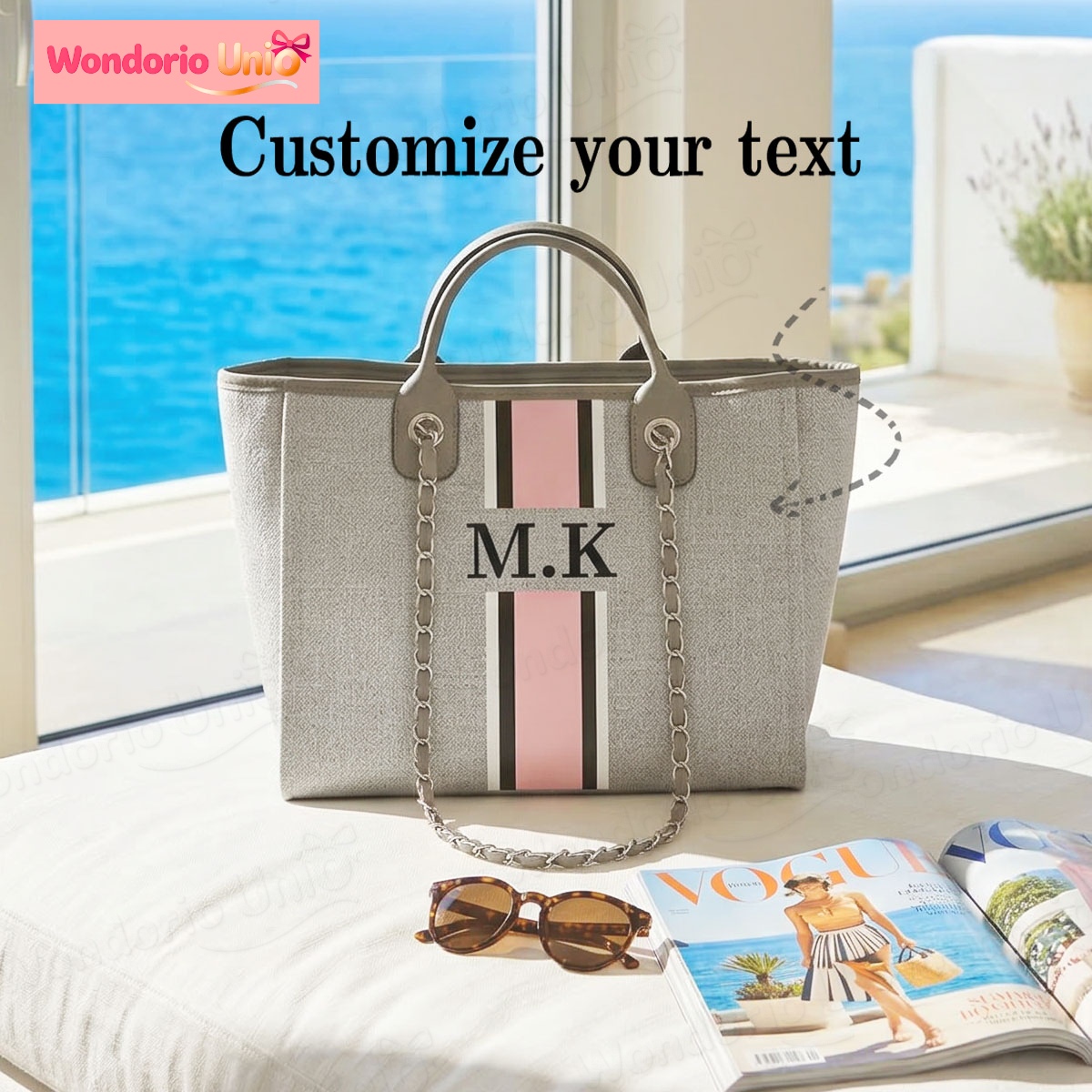 Sac fourre-tout en toile perso - Embroidery Initials Designs avis et prix