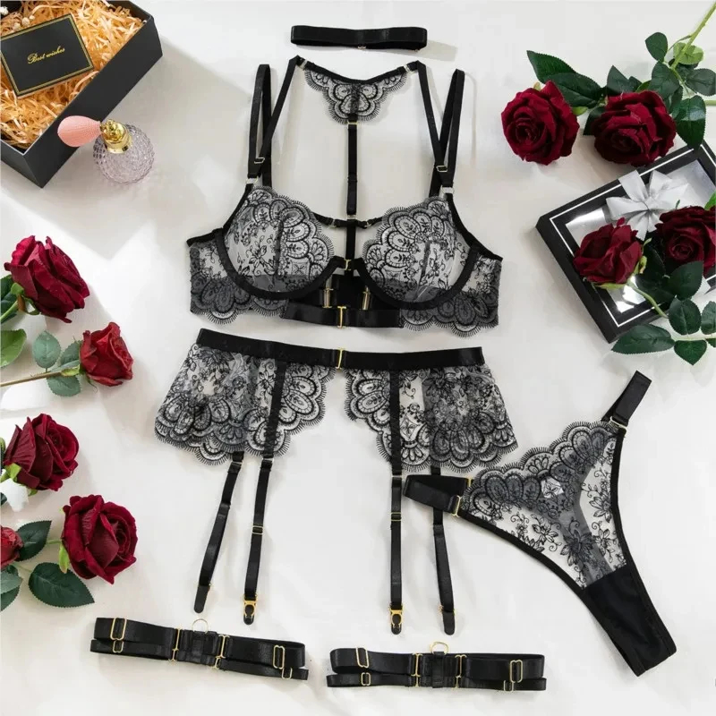 Ensemble de lingerie sexy en d - Embroidery Underwear avis et prix