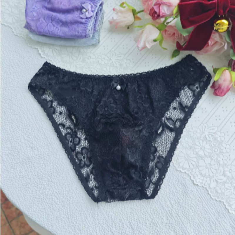Culotte en dentelle transparen - Embroidery Underwear avis et prix