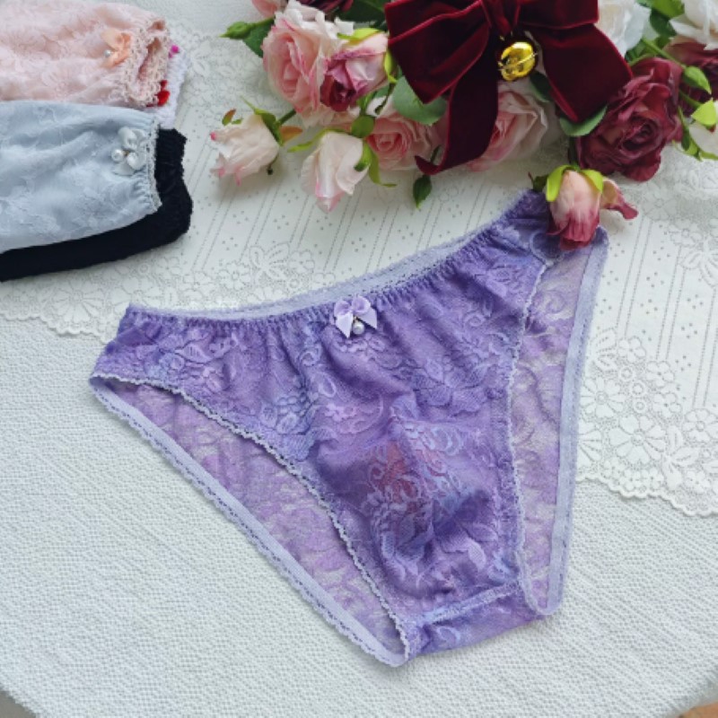 Culotte en dentelle transparen - Embroidery Underwear avis et prix