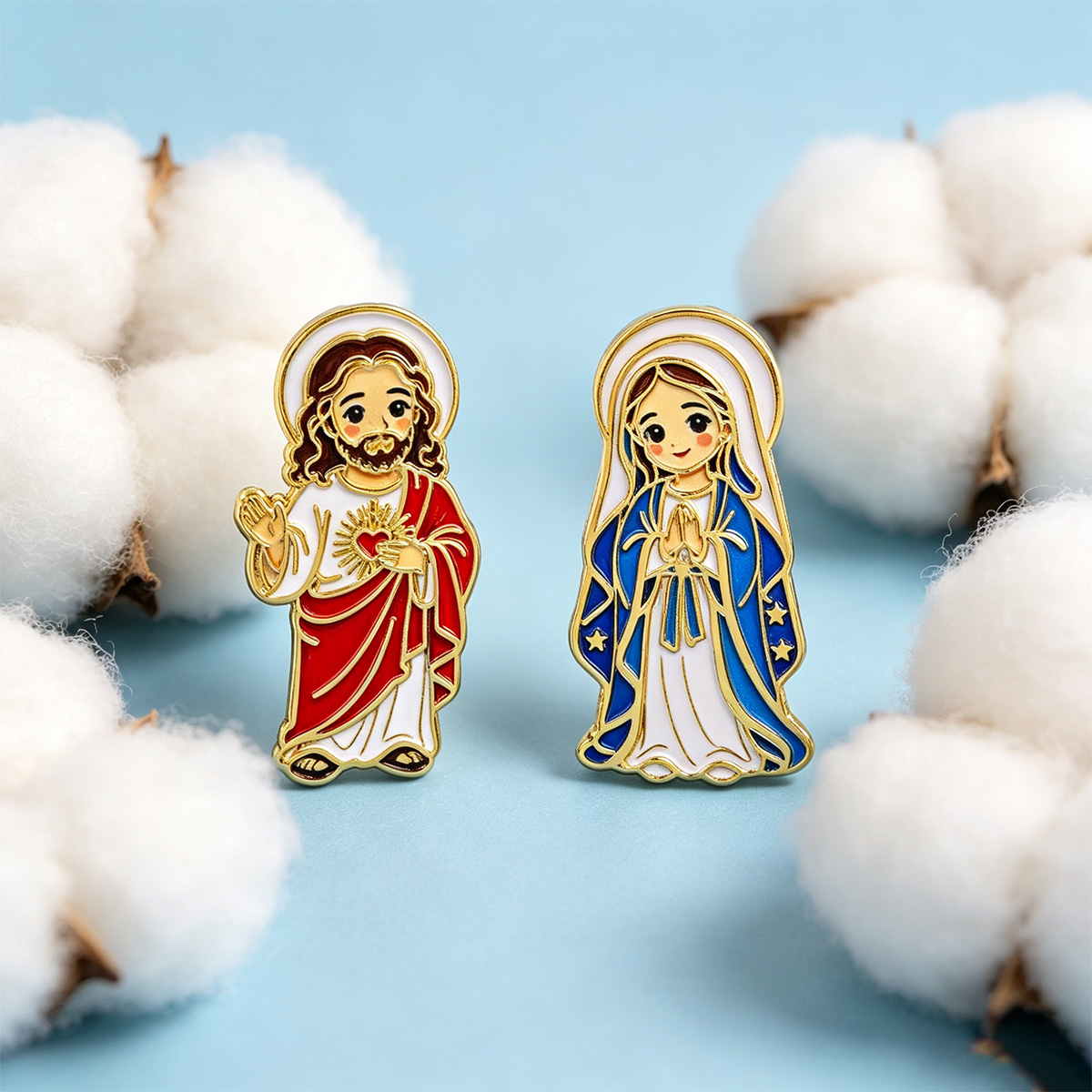 Lot de 2 broches émaillées Jés - Embroidery Jesus avis et prix