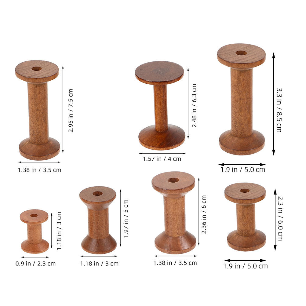 7 bobines en bois vintage vide - Embroidery Yarns avis et prix