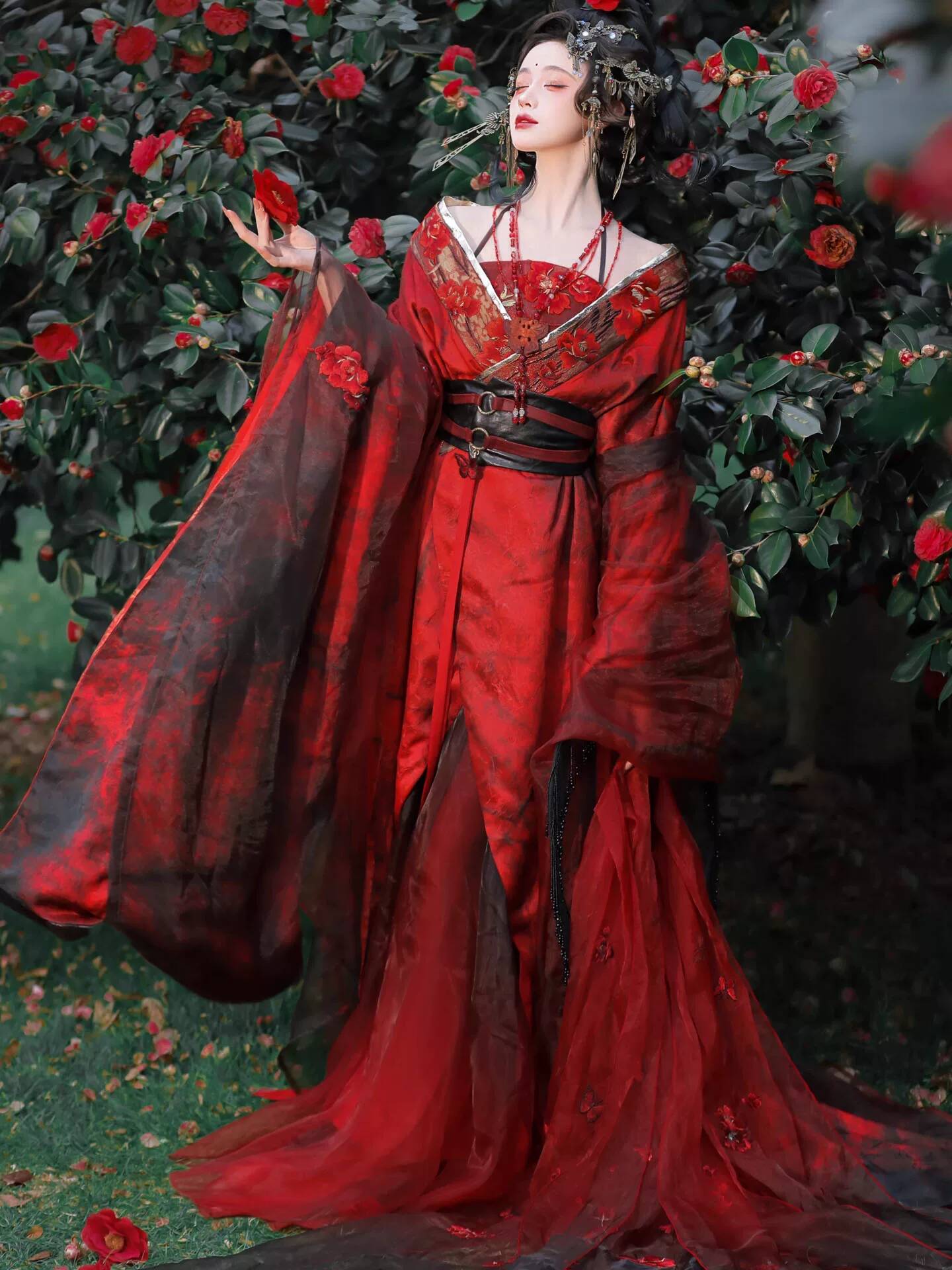 Nouvelle Robe Hanfu Rouge Datu - Embroidery Cotton avis et prix
