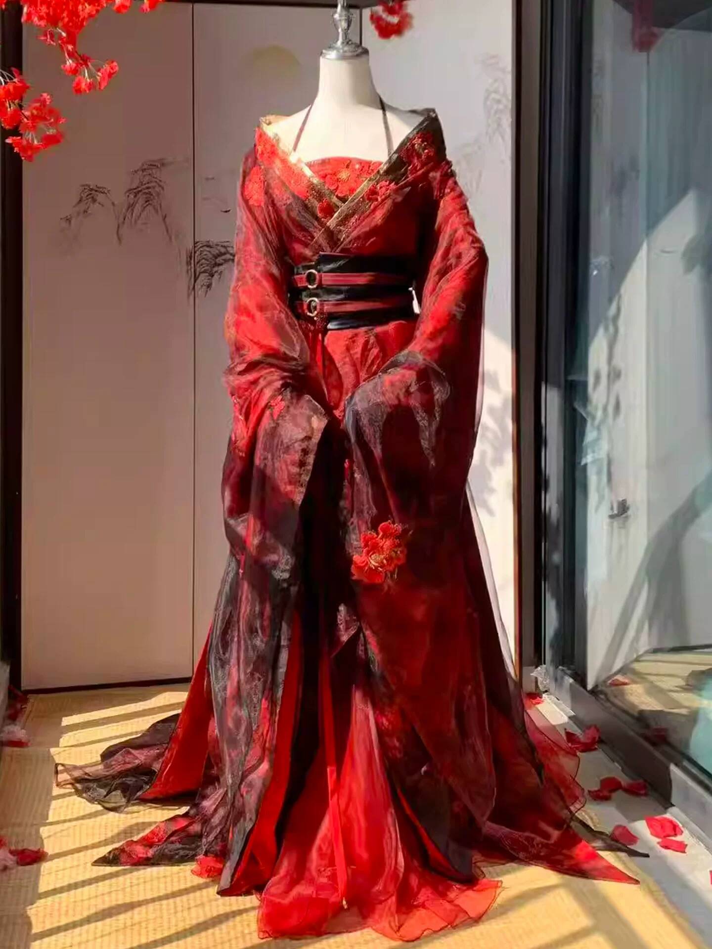 Nouvelle Robe Hanfu Rouge Datu - Embroidery Cotton avis et prix