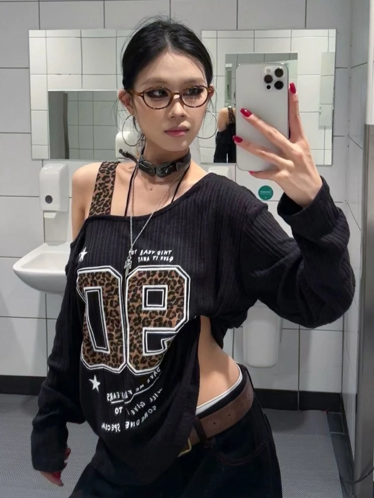 T-shirt Y2K patchwork imprimé  - Embroidery Print avis et prix