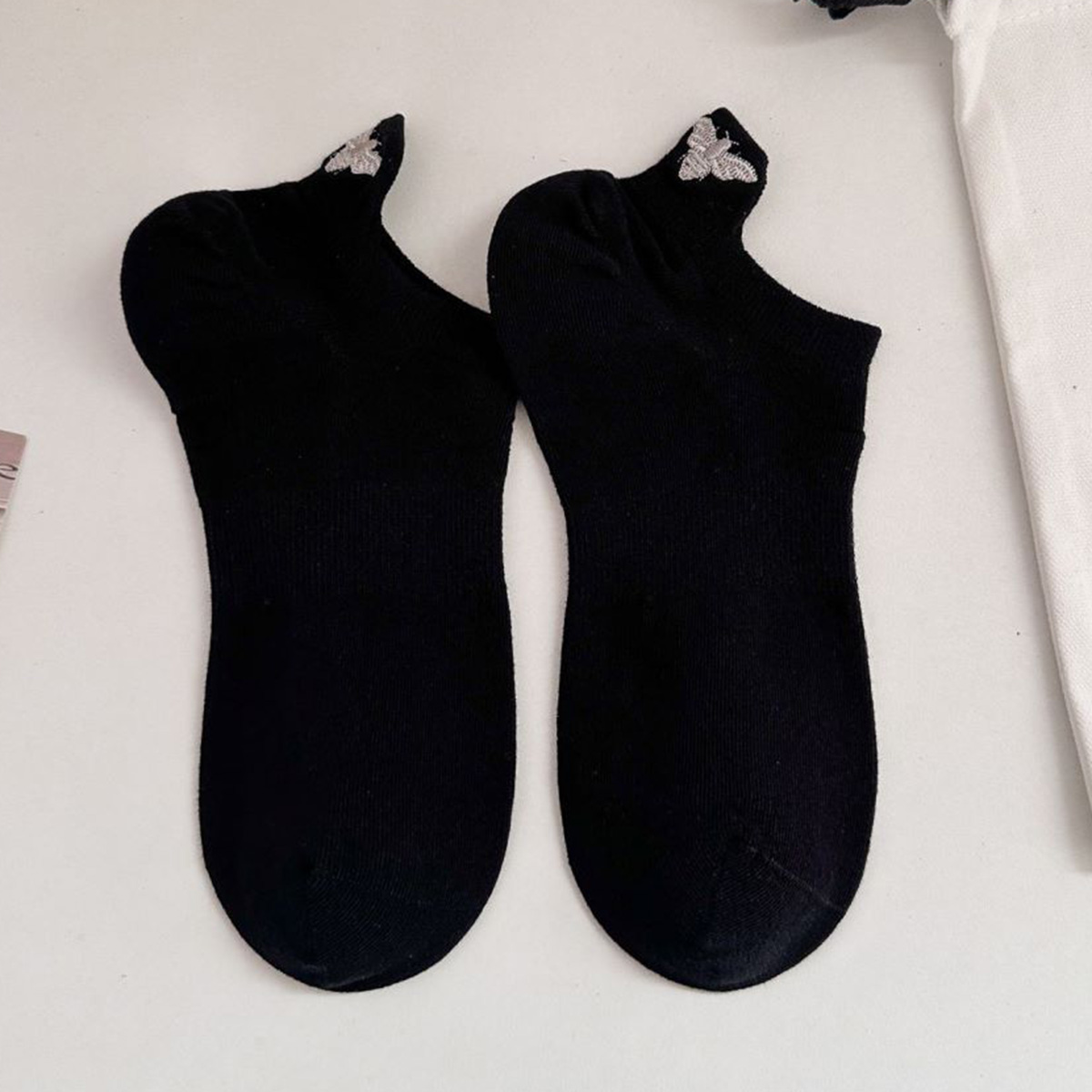 3 paires de chaussettes noires - Embroidery On Socks avis et prix