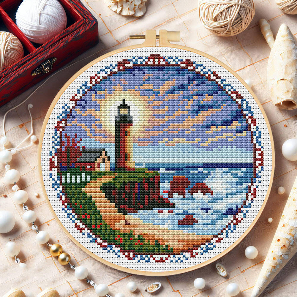 Phare en point de croix avec c - Embroidery X Pattern avis et prix