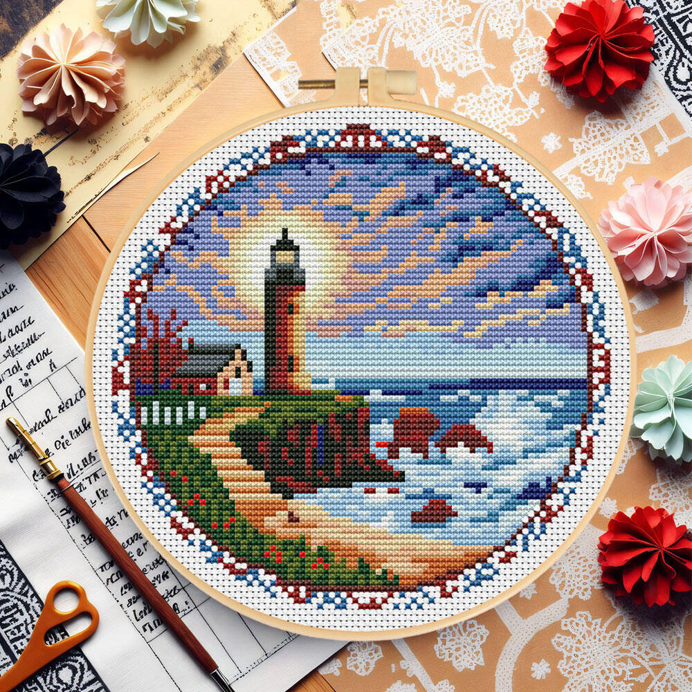 Phare en point de croix avec c - Embroidery X Pattern avis et prix