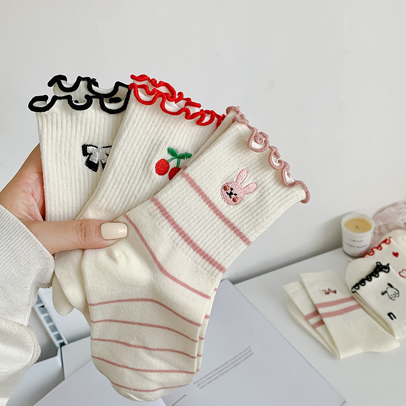 Chaussettes pour femmes en cot - Embroidery On Socks avis et prix
